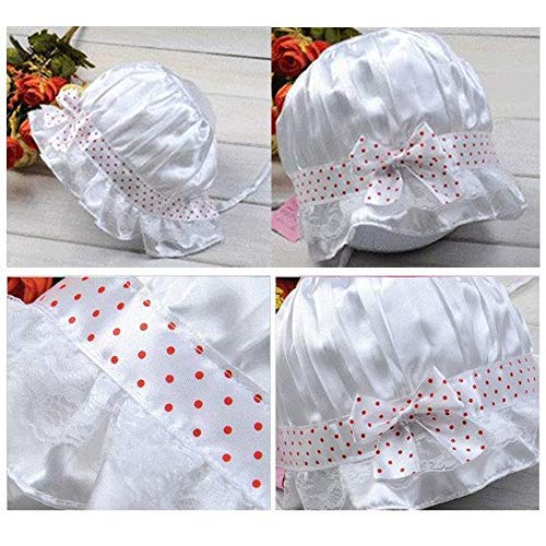 Baby Girl Toddlers Breathable Lacy Bonnet Eyelet Cotton Adjustable Sun Protection Hat - Image 5