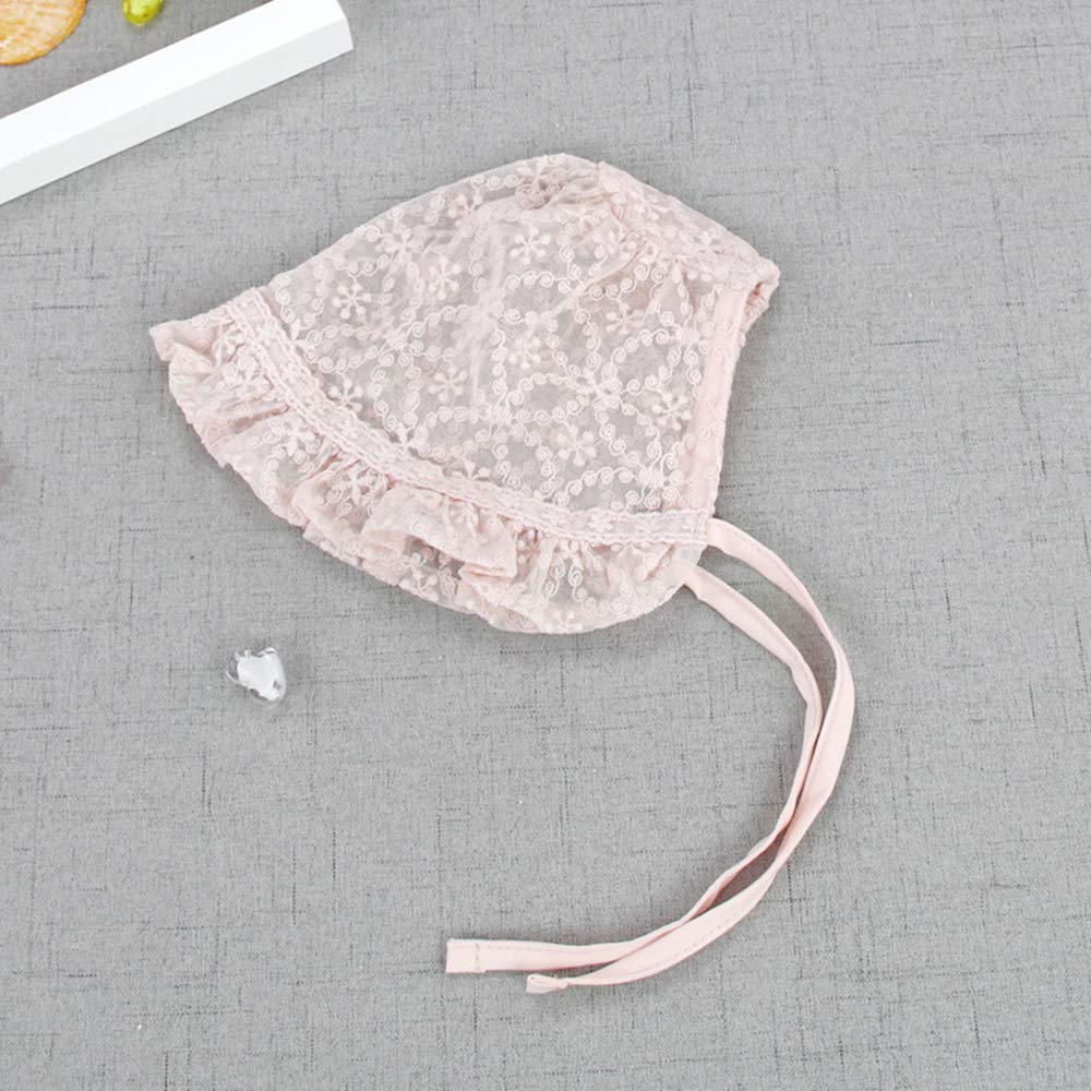 Baby Girl Toddlers Breathable Lacy Bonnet Eyelet Cotton Adjustable Sun Protection Hat - Image 3