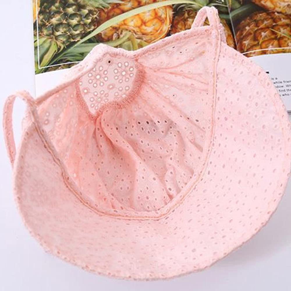 Baby Girl Toddlers Breathable Lacy Bonnet Eyelet Cotton Adjustable Sun Protection Hat - Image 7