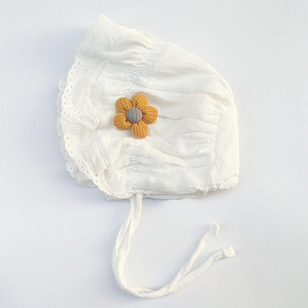 Baby Girl Toddlers Breathable Lacy Bonnet Eyelet Cotton Adjustable Sun Protection Hat - Image 4