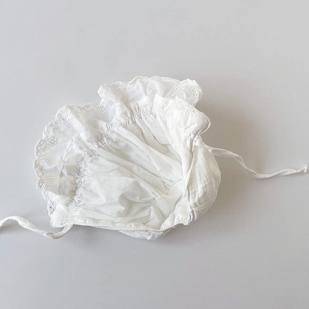 Baby Girl Toddlers Breathable Lacy Bonnet Eyelet Cotton Adjustable Sun Protection Hat - Image 5