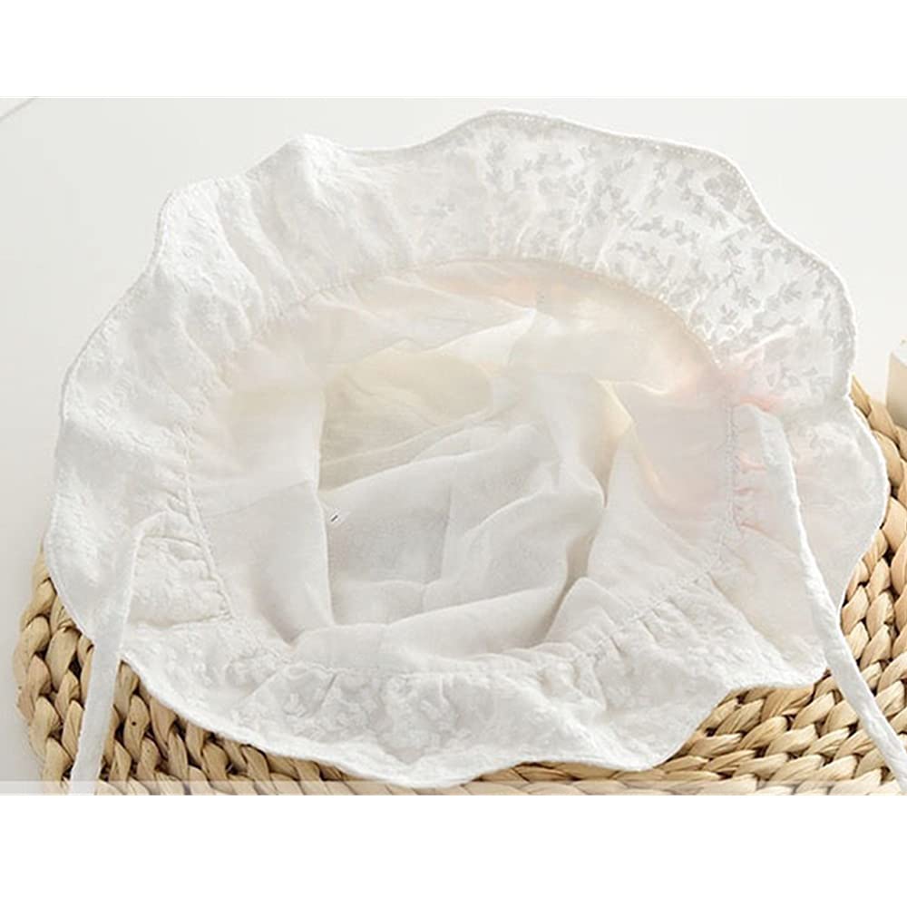 Baby Girl Toddlers Breathable Lacy Bonnet Eyelet Cotton Adjustable Sun Protection Hat - Image 3