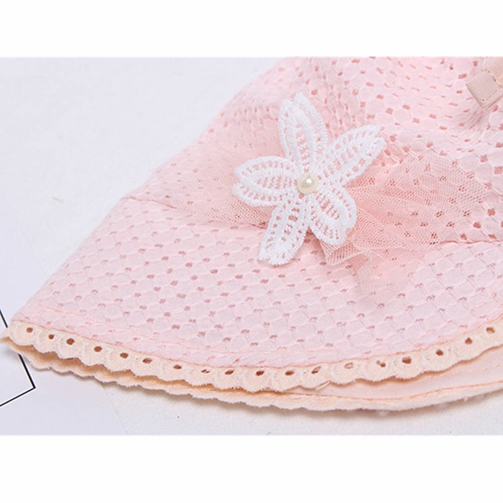 Baby Girl Toddlers Breathable Lacy Bonnet Eyelet Cotton Adjustable Sun Protection Hat - Image 7