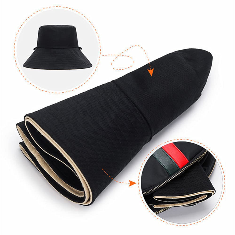 Foldable Beach Fishing Cap UV Sun Protection Waterproof Breathable Wide Brim Bucket Sun Hat for Women - Image 3