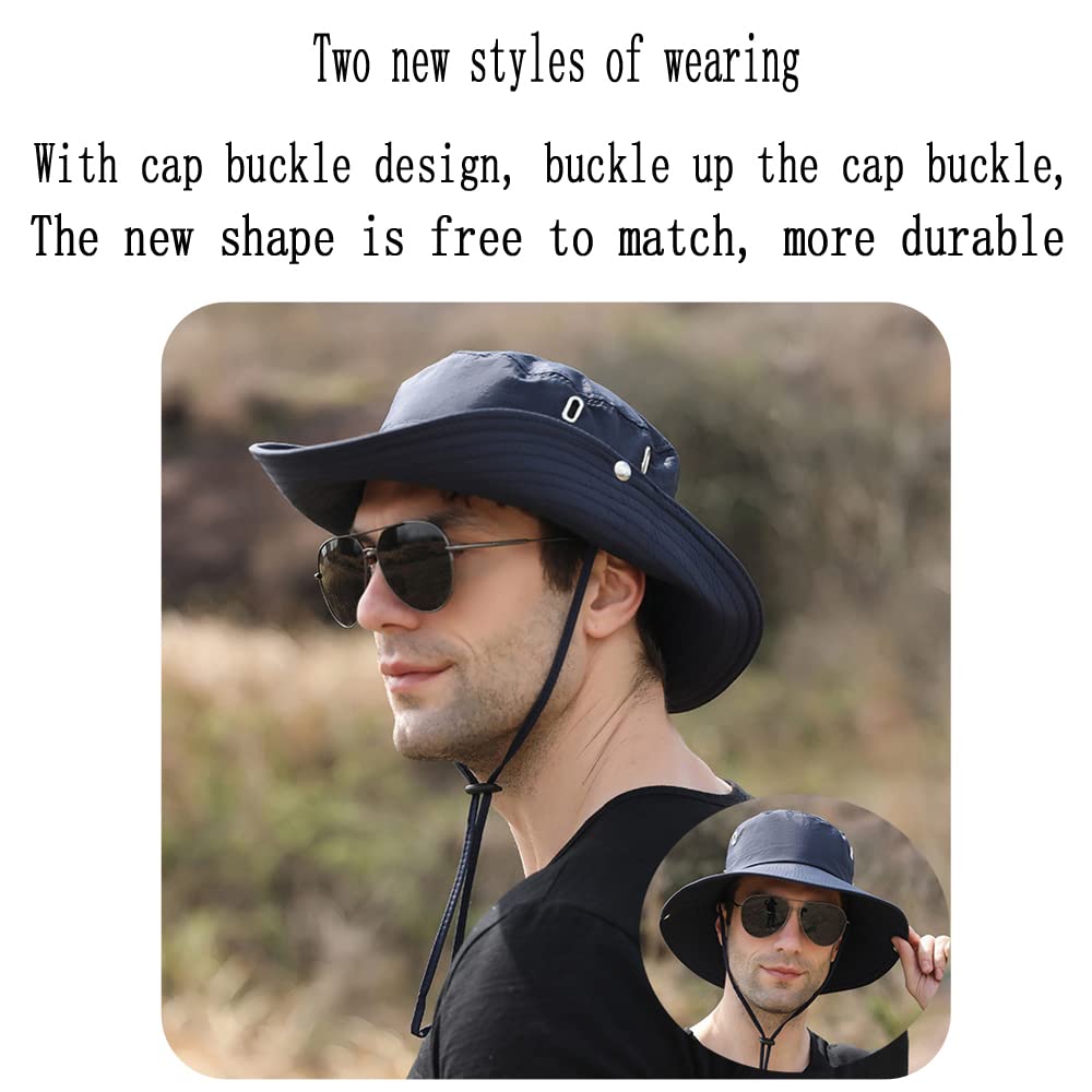 Foldable UV Sun Protection Waterproof Breathable Wide Brim Bucket Sun Hat - Image 4