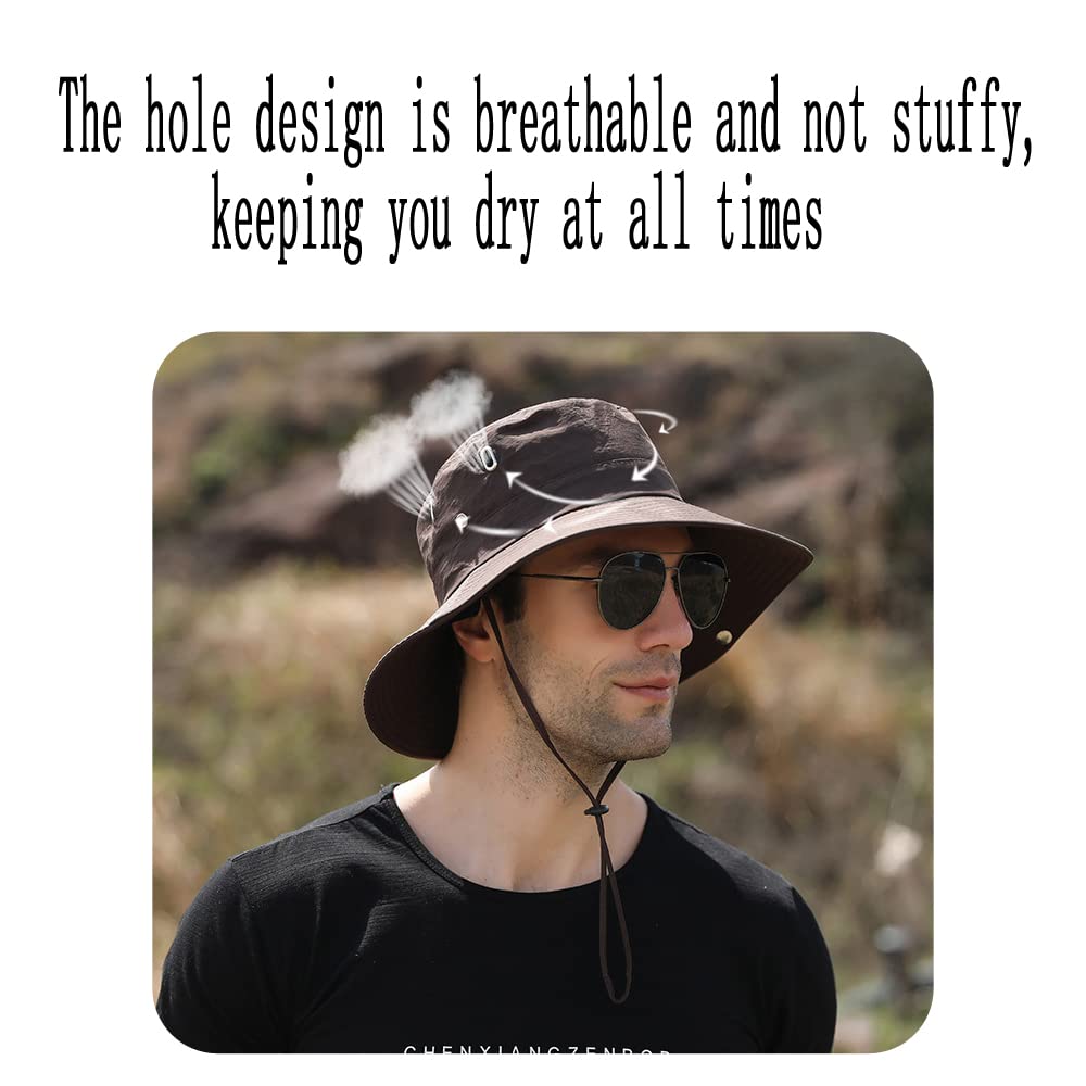 Foldable UV Sun Protection Waterproof Breathable Wide Brim Bucket Sun Hat - Image 7