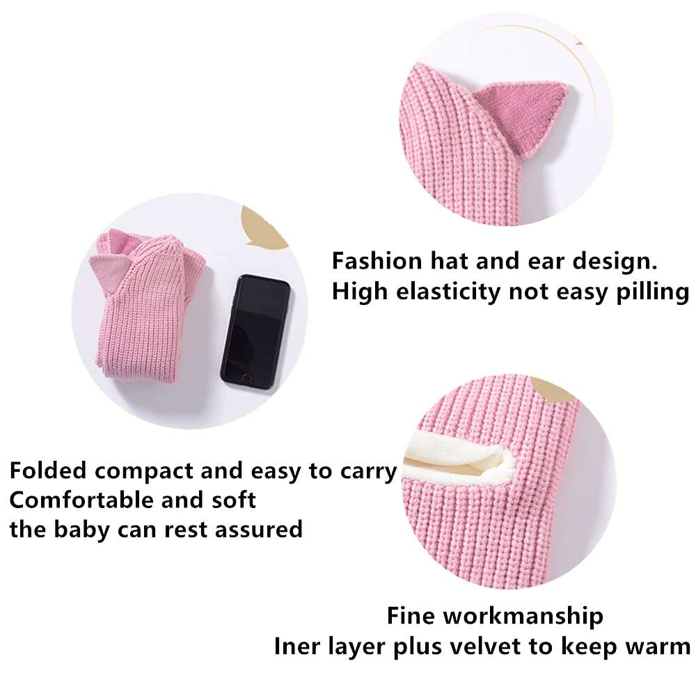Kids Winter Plus Velvet Thickened face Protection Scarf Cute Beanie Cap Skull Caps Winter Soft Warm Knit Caps - Image 5