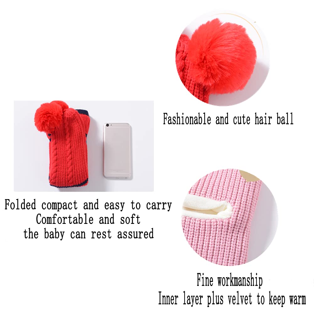 Kids Winter Plus Velvet Thickened face Protection Scarf Skull Caps Cute Beanie Cap Winter Soft Warm Knit Caps - Image 5