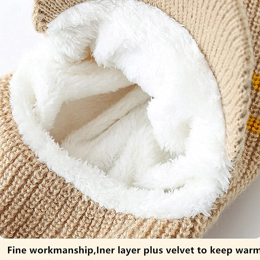 Kids Winter Plus Velvet Thickened face Protection Scarf Skull Caps Cute Beanie Cap Winter Soft Warm Knit Caps - Image 5