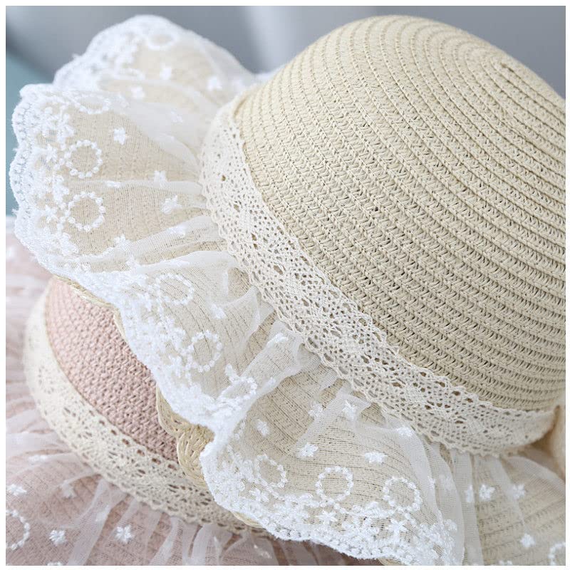 Little Girl Kids Breathable Summer Straw Hat Foldable UV Protection Bowknot Wide Brim Floppy Beach Sun Visor Hats - Image 7