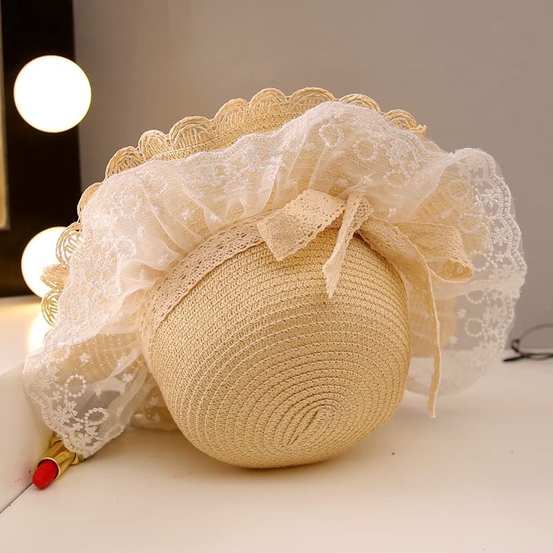 Little Girl Kids Breathable Summer Straw Hat Foldable UV Protection Bowknot Wide Brim Floppy Beach Sun Visor Hats - Image 8