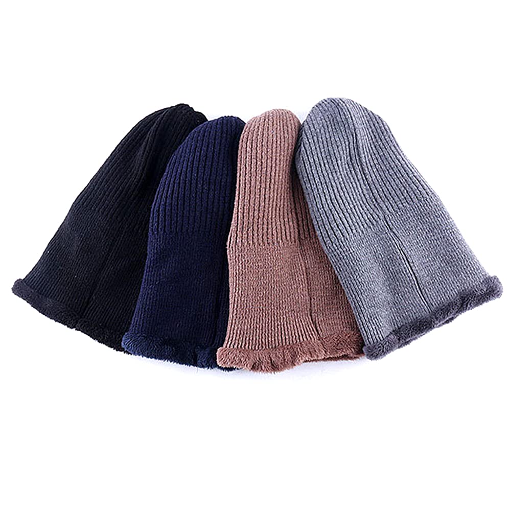 Winter Warm Elastic Soft Ear Protection Knitted Scarf hat Fleece Lined Beanie Hat for Men and Women - Image 6