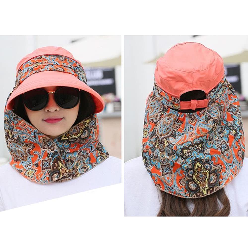 Women's Multifunctional UV Sun Protection Waterproof Breathable Face Neck Flip Folding Sun Hat - Image 3