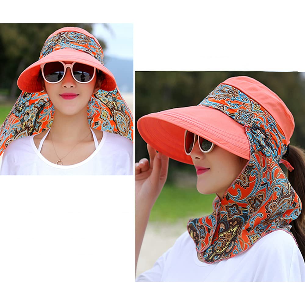 Women's Multifunctional UV Sun Protection Waterproof Breathable Face Neck Flip Folding Sun Hat - Image 4