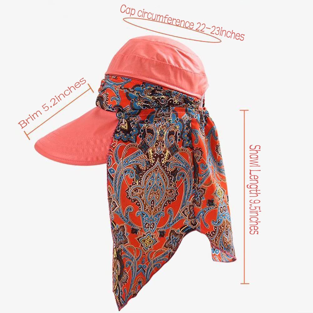 Women's Multifunctional UV Sun Protection Waterproof Breathable Face Neck Flip Folding Sun Hat - Image 8