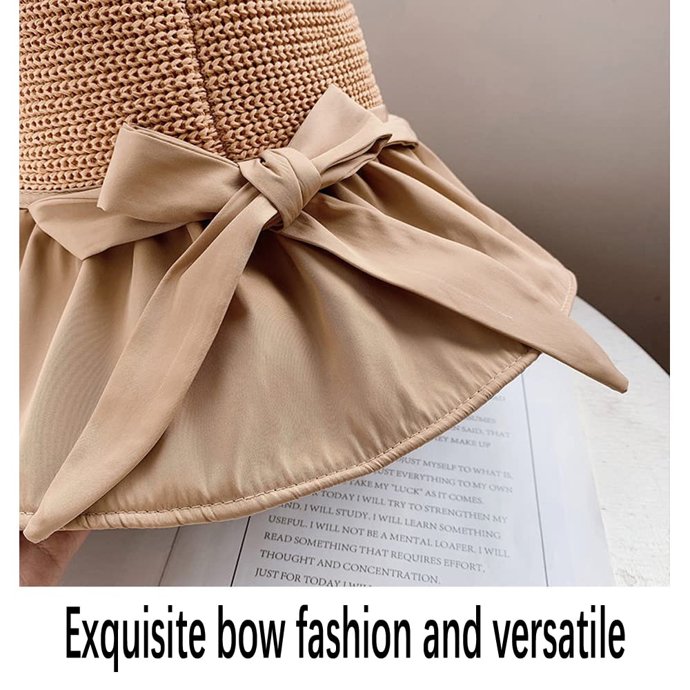 Women's UV Sun Protection Breathable Wide Brim Bowknot Bucket hat Sun Hat - Image 8