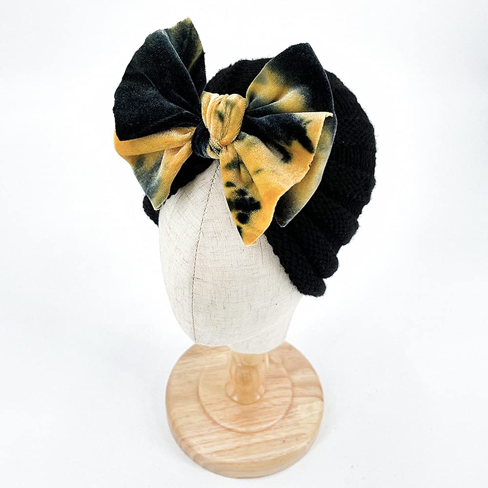 XYX Baby Girl Toddlers Breathable Cotton Hat Newborn Knotted Hat Cute Donut Soft Turban Bow Knot Cap - Image 3