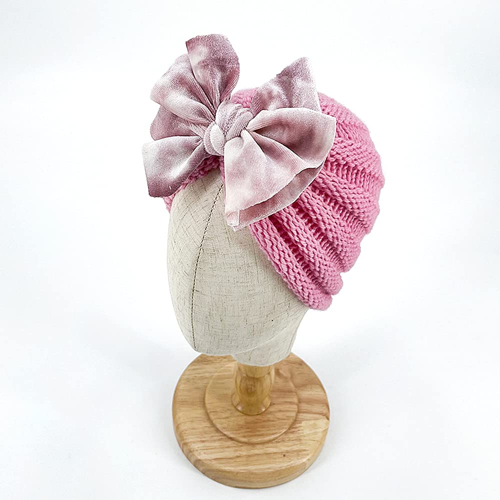 XYX Baby Girl Toddlers Breathable Cotton Hat Newborn Knotted Hat Cute Donut Soft Turban Bow Knot Cap - Image 6