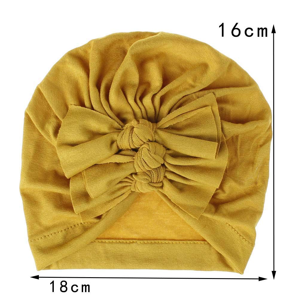 XYX Baby Girl Toddlers Breathable Cotton Hat Newborn Knotted Hat Cute Donut Soft Turban Bow Knot Cap - Image 3