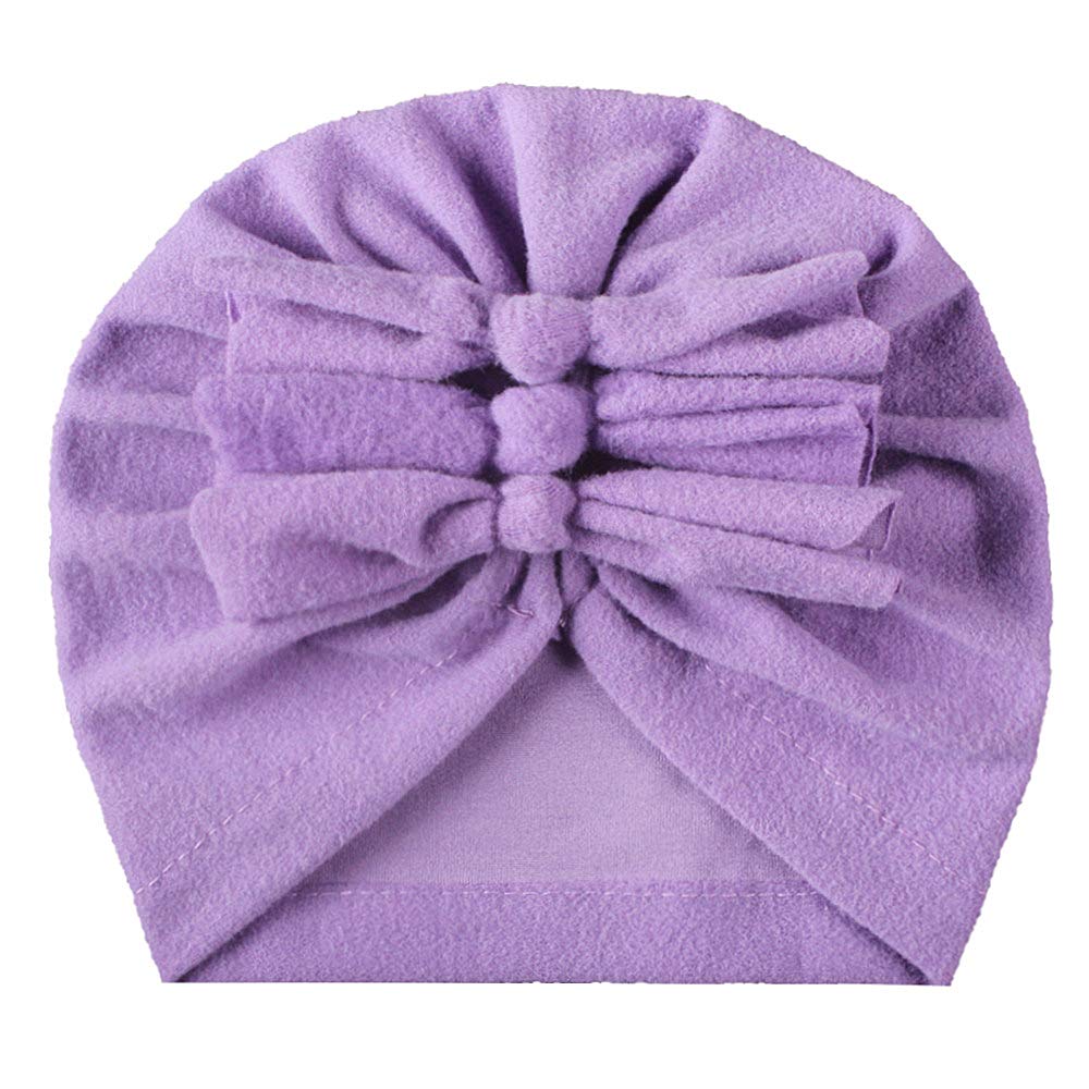 XYX Baby Girl Toddlers Breathable Cotton Hat Newborn Knotted Hat Cute Donut Soft Turban Bow Knot Cap - Image 6