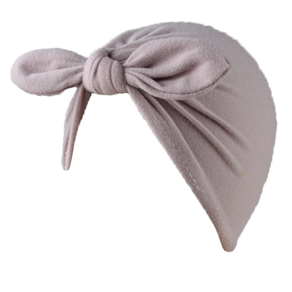 XYX Baby Girl Toddlers Breathable Cotton Hat Newborn Knotted Hat Cute Donut Soft Turban Bow Knot Cap - Image 6