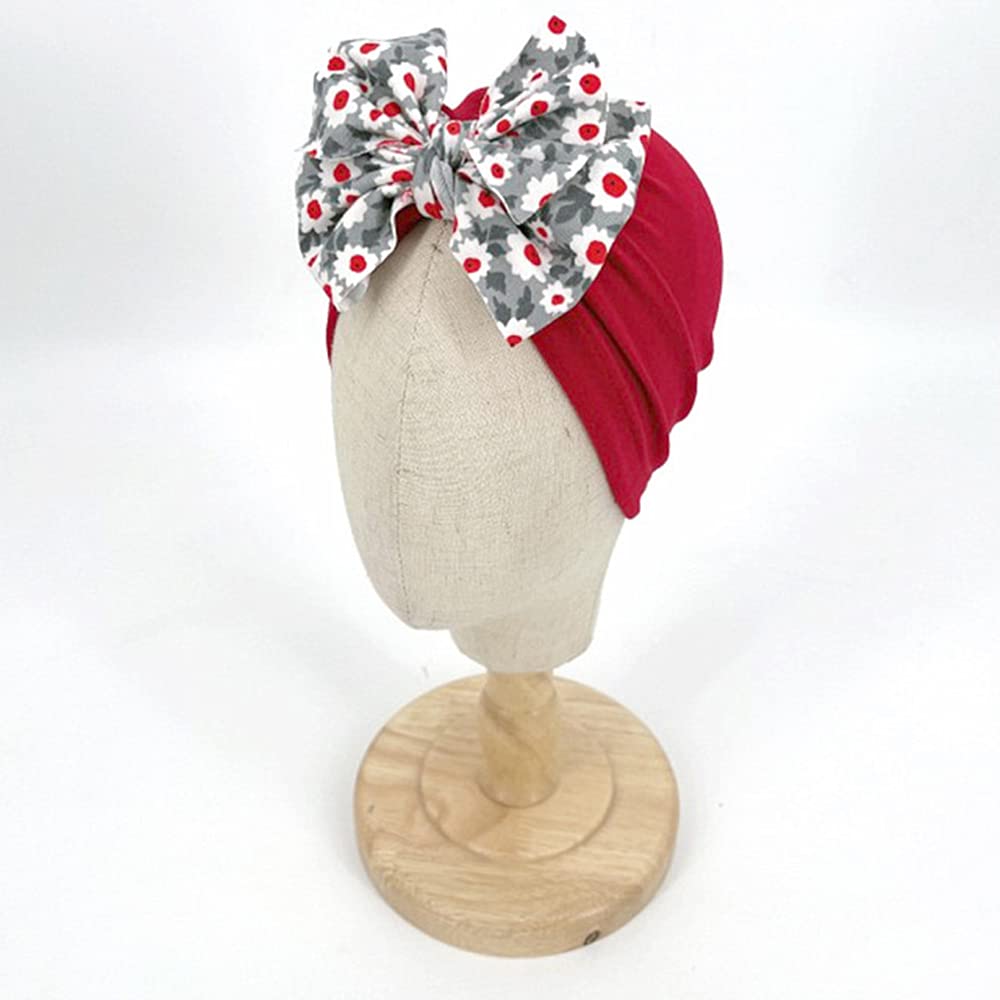 XYX Baby Girl Toddlers Breathable Cotton Hat Newborn Knotted Hat Cute Donut Soft Turban Bow Knot Cap - Image 3