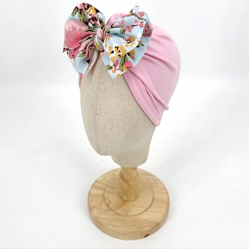 XYX Baby Girl Toddlers Breathable Cotton Hat Newborn Knotted Hat Cute Donut Soft Turban Bow Knot Cap - Image 4