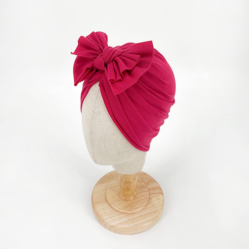 XYX Baby Girl Toddlers Breathable Cotton Hat Newborn Knotted Hat Cute Donut Soft Turban Bow Knot Cap - Image 3