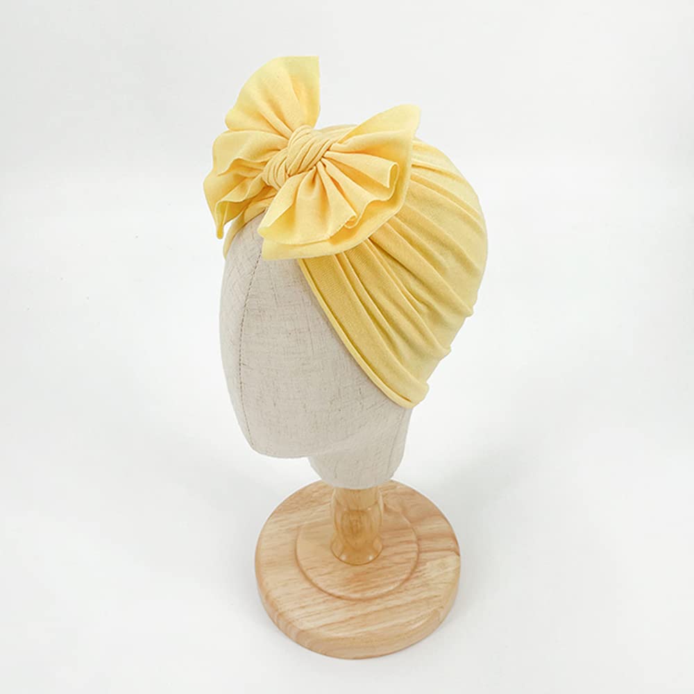 XYX Baby Girl Toddlers Breathable Cotton Hat Newborn Knotted Hat Cute Donut Soft Turban Bow Knot Cap - Image 4