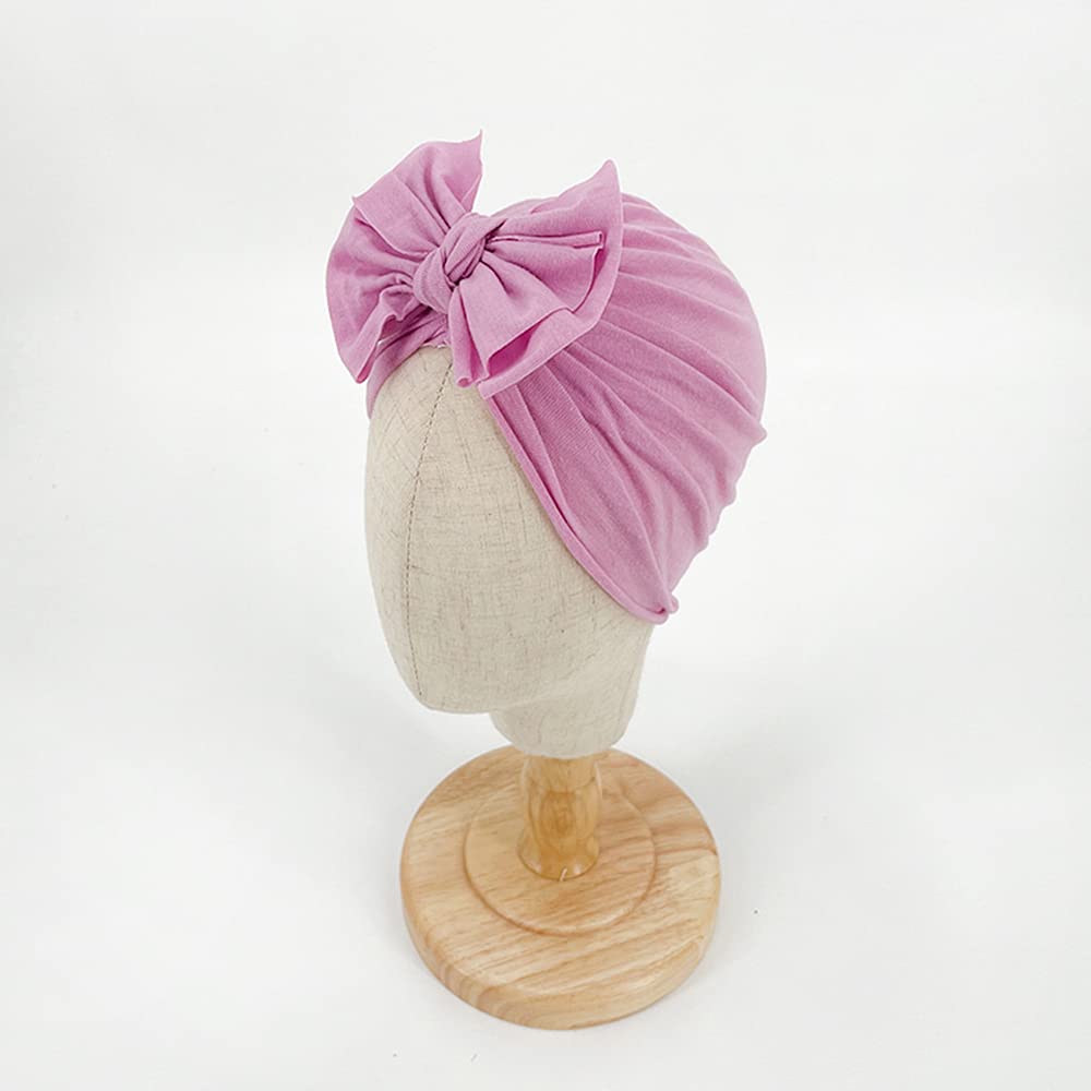 XYX Baby Girl Toddlers Breathable Cotton Hat Newborn Knotted Hat Cute Donut Soft Turban Bow Knot Cap - Image 5