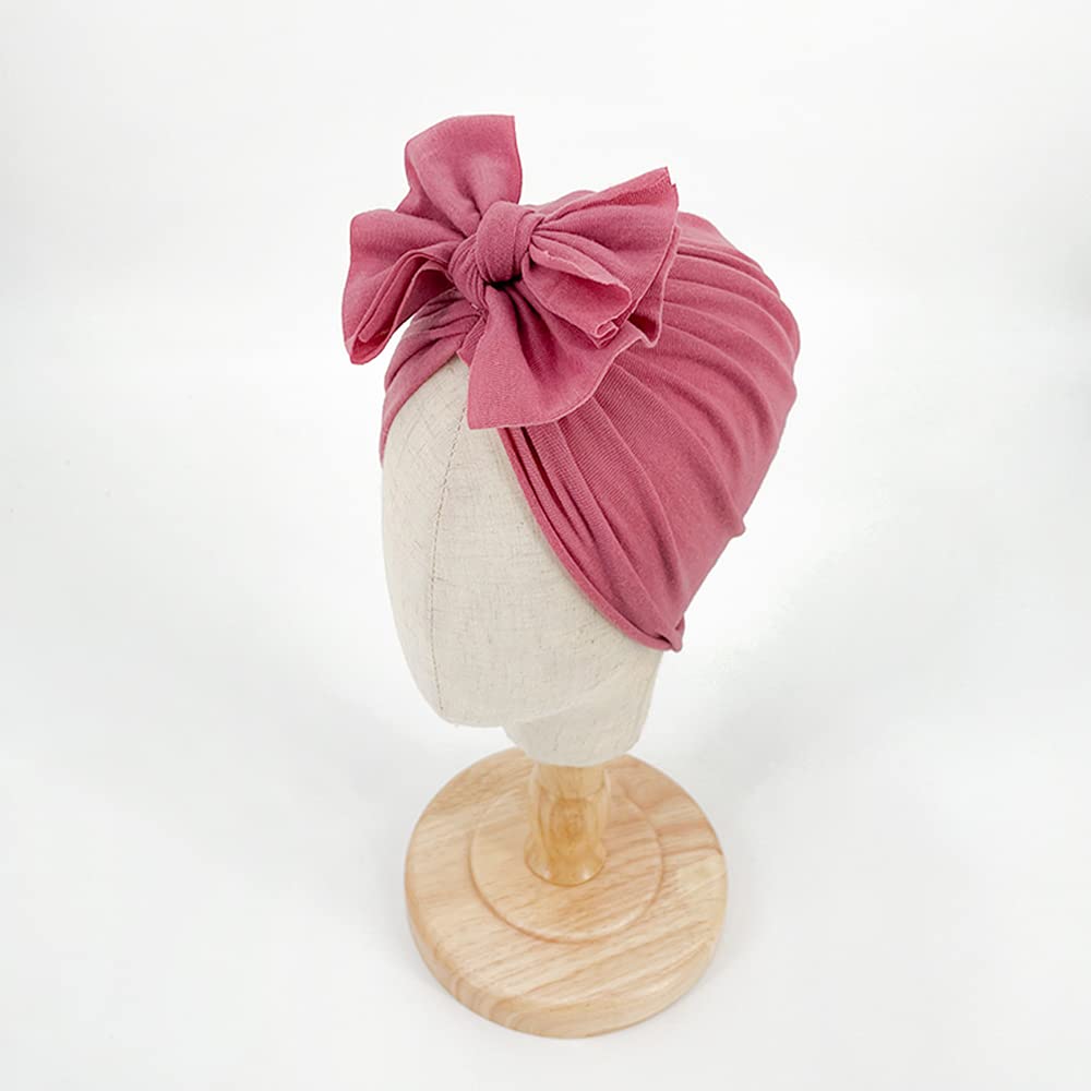 XYX Baby Girl Toddlers Breathable Cotton Hat Newborn Knotted Hat Cute Donut Soft Turban Bow Knot Cap - Image 7