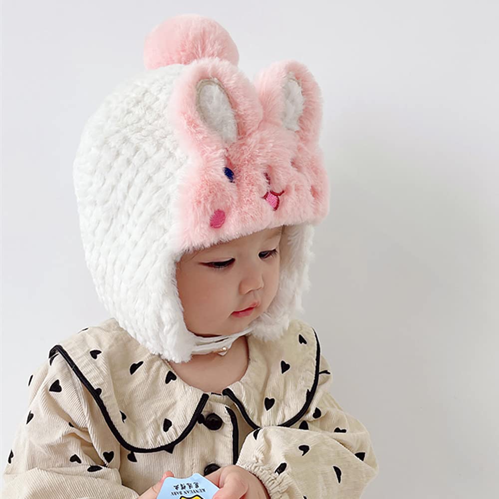 XYX Crochet Earflap Fleece Hats Beanie Cap Winter Warm Knit Caps for Toddlers Baby Girls and Boys - Image 3