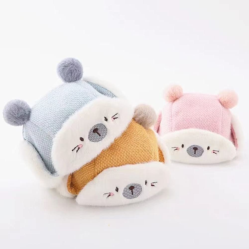 XYX Crochet Earflap Fleece Hats Beanie Cap Winter Warm Knit Caps for Toddlers Baby Girls and Boys - Image 4